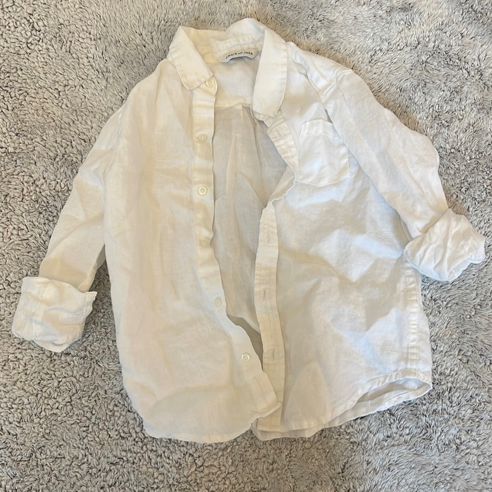 Janie and Jack linen button up long sleeve shirt.